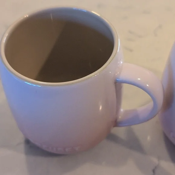 Le Creuset Stoneware Coupe Mugs, Pink Set Of Two, - Picture 6 of 6